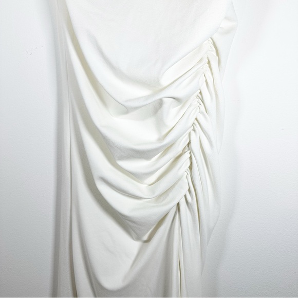 NWT Anthropologie The Maya Ruched Cowl Neck Dress White Size 1 X ** - Picture 3 of 13